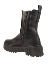 Black Synthetic Leather High-End-Fashion Stylish Ankle Boots (TC-RSZY503-BLK)