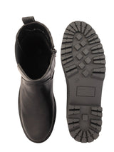 Black Synthetic Leather High-End-Fashion Stylish Ankle Boots (TC-RSZY503-BLK)