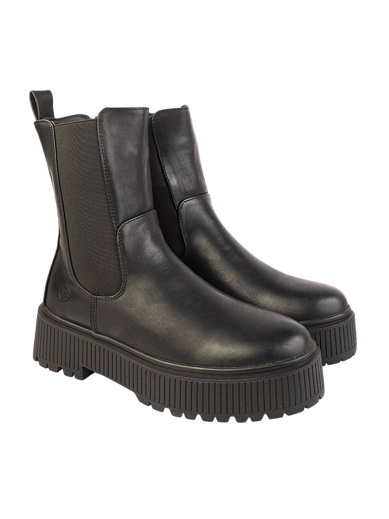 Black Synthetic Leather High-End-Fashion Stylish Ankle Boots (TC-RSZY503-BLK)