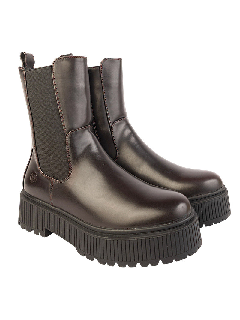 Brown Synthetic Leather Winter High-End Stylish Ankle Boots (TC-RSZY503-BRO)