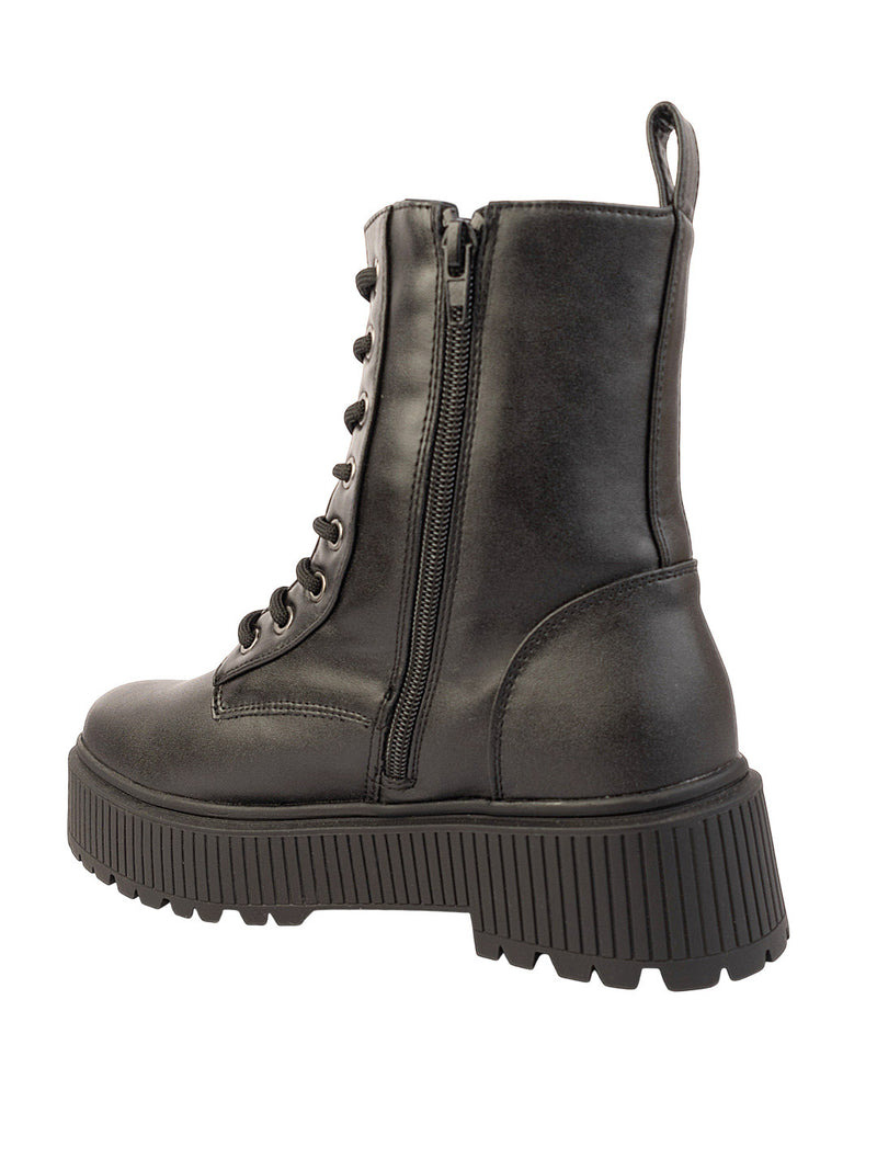 Black Synthetic Leather High-End-Fashion Stylish Ankle Boots (TC-RSZY507-BLK)