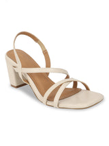 Cream PU Block Heels Sandals (TC-SLC-B5-CRMPU)