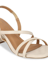 Cream PU Block Heels Sandals (TC-SLC-B5-CRMPU)