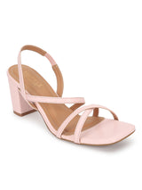 Pink PU Block Heels Sandals (TC-SLC-B5-PNK)