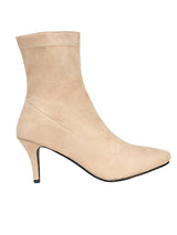 Beige Suede Pointed Toe Side Zipper Stiletto Ankle Boots (TC-ST-1270-BEIGSUE)