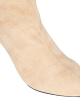 Beige Suede Pointed Toe Side Zipper Stiletto Ankle Boots (TC-ST-1270-BEIGSUE)