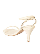 Cream Synthetic Leather Strappy Stiletto Sandals (TC-ST-1295-CRMGLD)