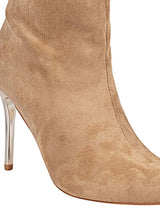 Beige Suede Gold Toned Metallic Stiletto Heel Long Boot (TC-T4995-BEIG)