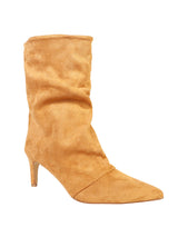 Camel Suede Pointed Toe Slouched Stiletto Heel Ankle Boot (TC-T5039-CAM)