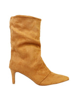 Camel Suede Pointed Toe Slouched Stiletto Heel Ankle Boot (TC-T5039-CAM)