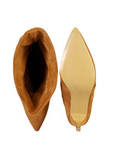 Camel Suede Pointed Toe Slouched Stiletto Heel Ankle Boot (TC-T5039-CAM)
