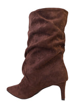 Coffee Suede Pointed Toe Slouched Stiletto Heel Ankle Boot (TC-T5039-COFF)