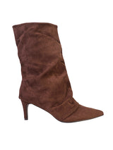 Coffee Suede Pointed Toe Slouched Stiletto Heel Ankle Boot (TC-T5039-COFF)
