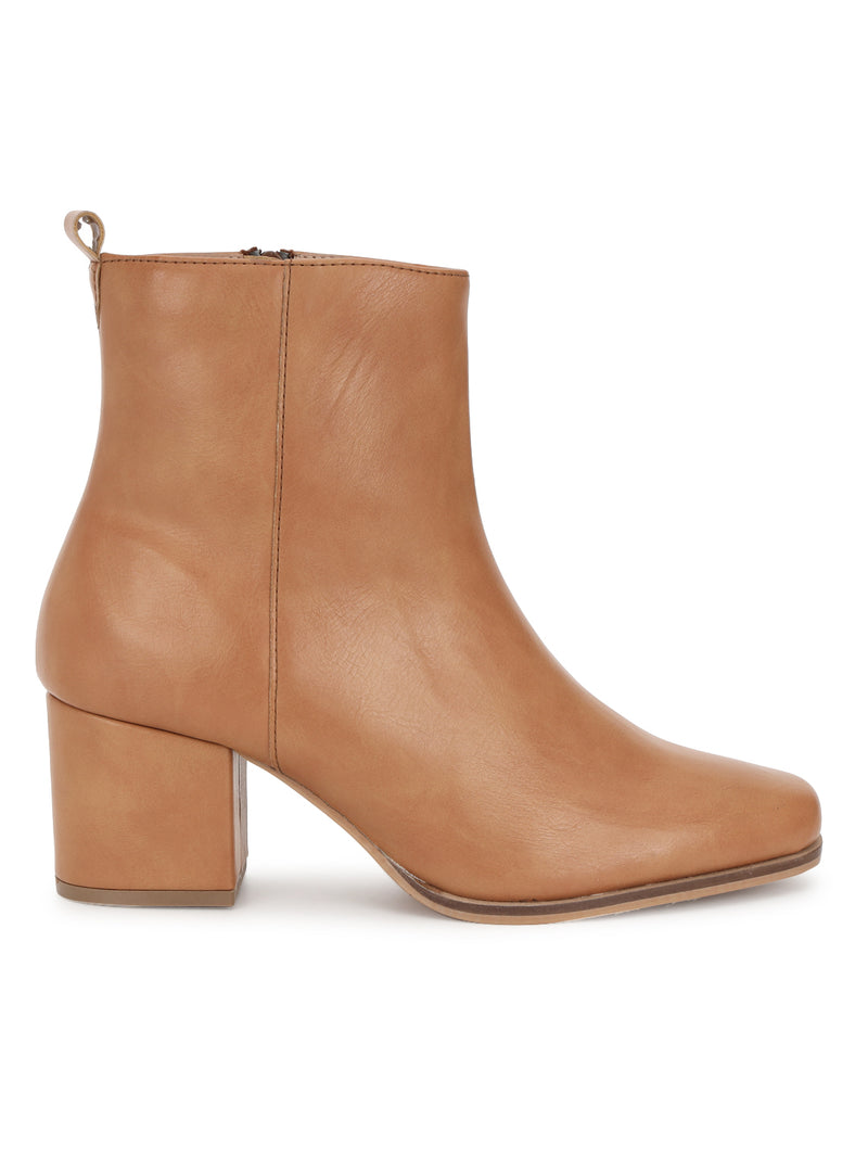 Tan PU High-End-Fashion Stylish Ankle Boots (TC-TROS-BO-03-TAN)