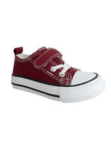 Burgundy Canvas Top Design And Durable Sole Velcro Sneakers For Kids-Unisex (TC-VKCAN3-BUR)