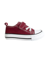 Burgundy Canvas Top Design And Durable Sole Velcro Sneakers For Kids-Unisex (TC-VKCAN3-BUR)