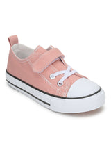 Pink Canvas Stylish Velcro Sneakers For Kids-Unisex (TC-VKCAN3-PNK)