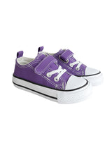 Purple Canvas Top Design And Durable Sole Velcro Sneakers For Kids-Unisex (TC-VKCAN3-PUR)