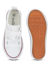 White Canvas Stylish Velcro Sneakers For Kids-Unisex (TC-VKCAN3-WHT)