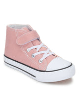 Pink Canvas Stylish Velcro Sneakers For Kids-Unisex (TC-VKCAN4-PNK)