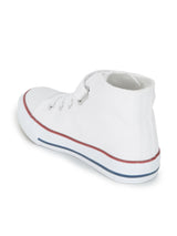 White Canvas Stylish Velcro Sneakers For Kids-Unisex (TC-VKCAN4-WHT)