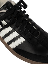 Black White Synthetic Leather Low Ankle Stylish Sneakers (TC-WOMENSAM1-BLKWHT)