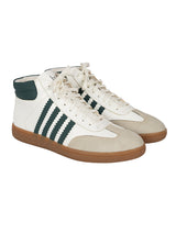 Beige Green Synthetic Leather High Ankle Stylish Sneakers (TC-WOMENSAMH1-BEIGRN)