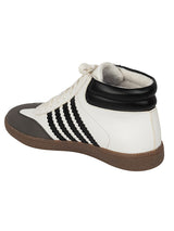 White Black Synthetic Leather High Ankle Stylish Sneakers (TC-WOMENSAMH1-WHTBLK)