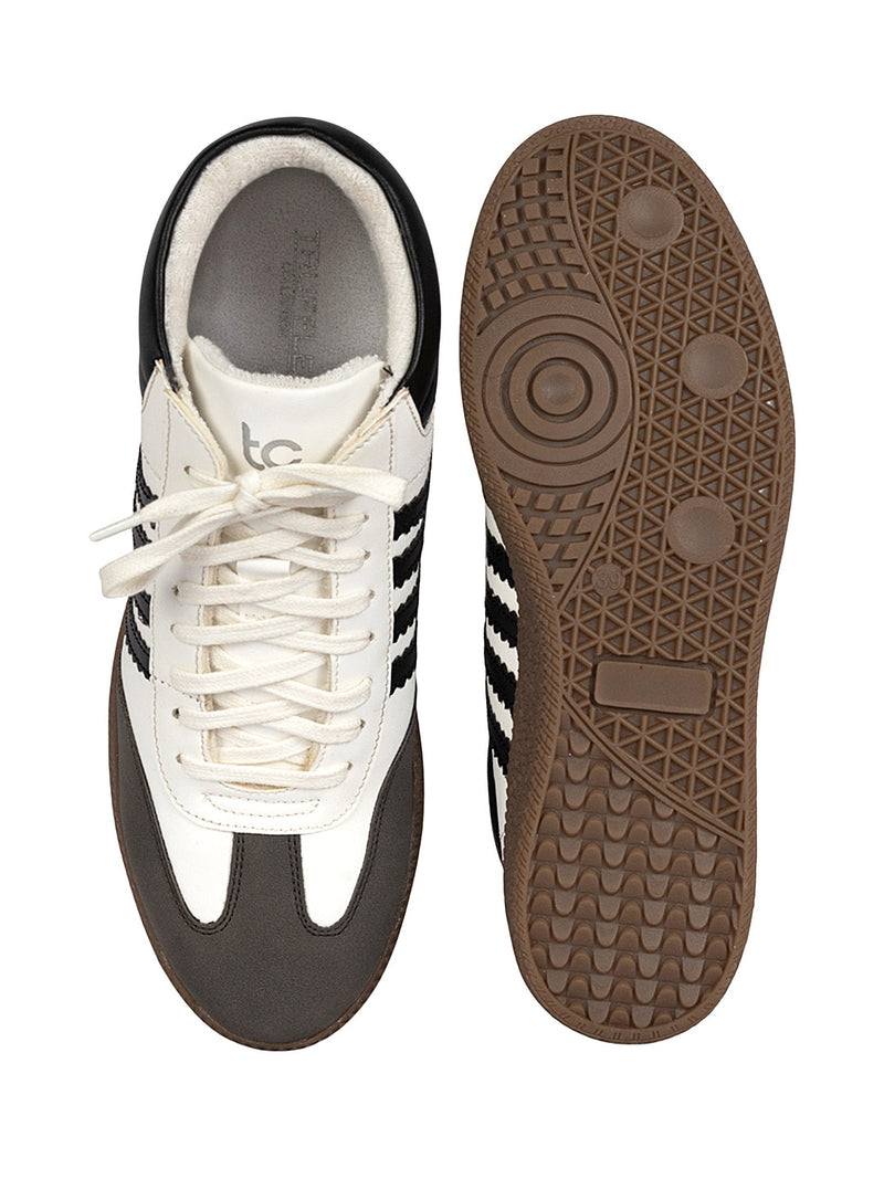 White Black Synthetic Leather High Ankle Stylish Sneakers (TC-WOMENSAMH1-WHTBLK)
