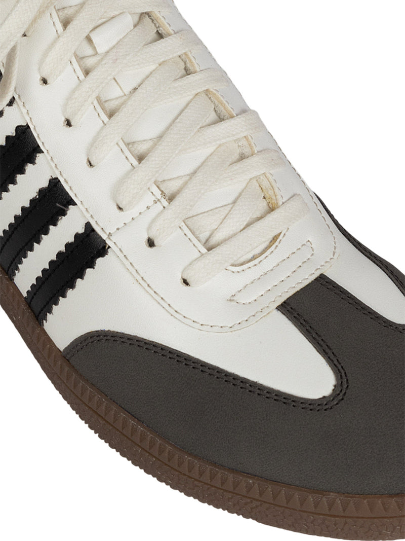 White Black Synthetic Leather High Ankle Stylish Sneakers (TC-WOMENSAMH1-WHTBLK)