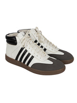 White Black Synthetic Leather High Ankle Stylish Sneakers (TC-WOMENSAMH1-WHTBLK)