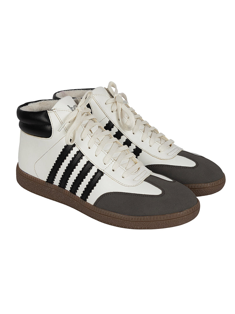 White Black Synthetic Leather High Ankle Stylish Sneakers (TC-WOMENSAMH1-WHTBLK)