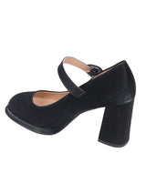 Black Synthetic Leather Buckle Block Heel Sandals (TC-Y526-1-BLK)