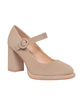 Khaki Synthetic Leather Buckle Block Heel Sandals (TC-Y526-1-KHA)