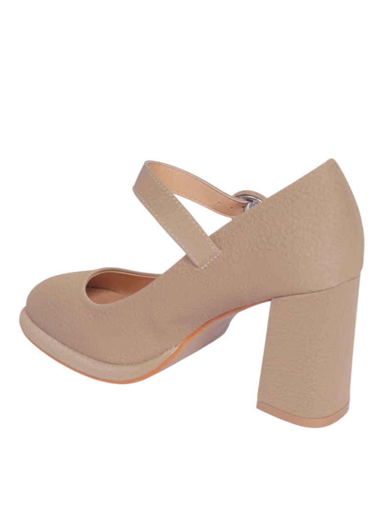 Khaki Synthetic Leather Buckle Block Heel Sandals (TC-Y526-1-KHA)