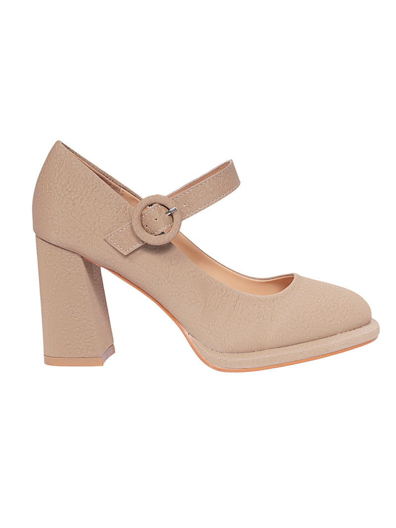 Khaki Synthetic Leather Buckle Block Heel Sandals (TC-Y526-1-KHA)