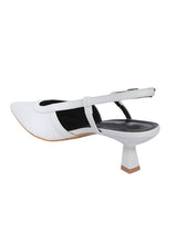 White Synthetic Leather Buckle Kitten Heel Sandals (TC-Y6615-1-WHT)