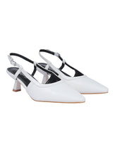 White Synthetic Leather Buckle Kitten Heel Sandals (TC-Y6615-1-WHT)