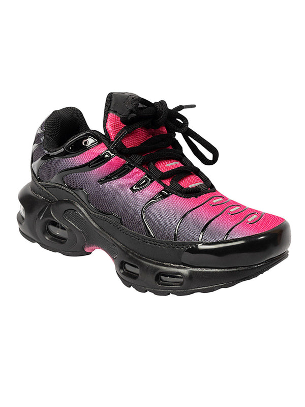 Black Pink Mesh Lace-Up Sneakers For Kids-Unisex (TC-Z2324-BLKPNK)