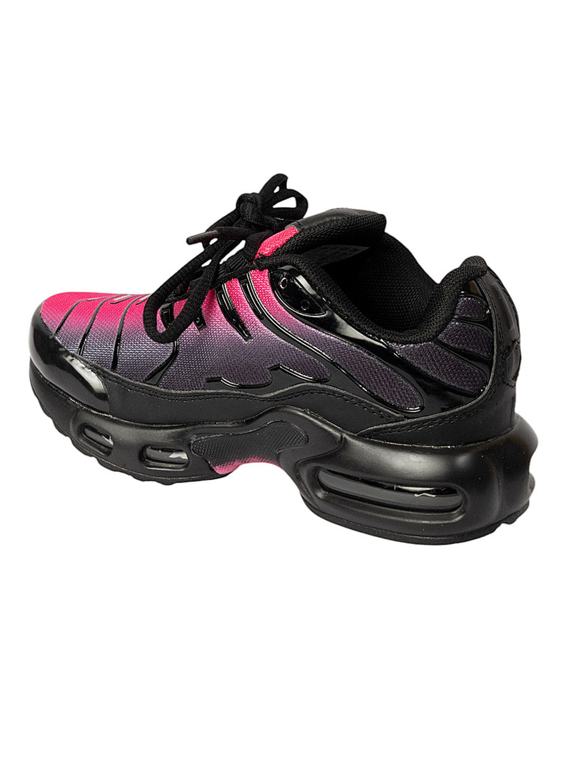 Black Pink Mesh Lace-Up Sneakers For Kids-Unisex (TC-Z2324-BLKPNK)