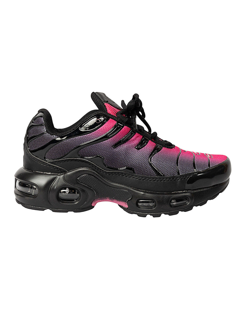 Black Pink Mesh Lace-Up Sneakers For Kids-Unisex (TC-Z2324-BLKPNK)