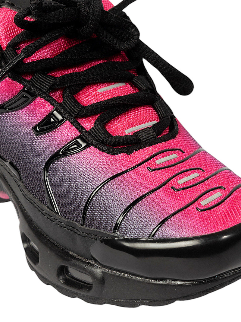 Black Pink Mesh Lace-Up Sneakers For Kids-Unisex (TC-Z2324-BLKPNK)