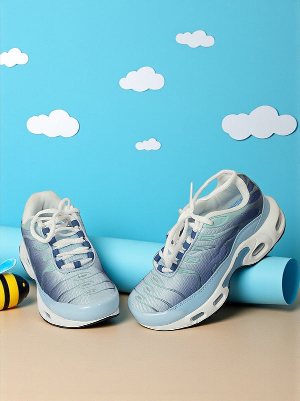 Moon Blue Mesh Lace-Up Sneakers For Kids-Unisex (TC-Z2324-MBLU)