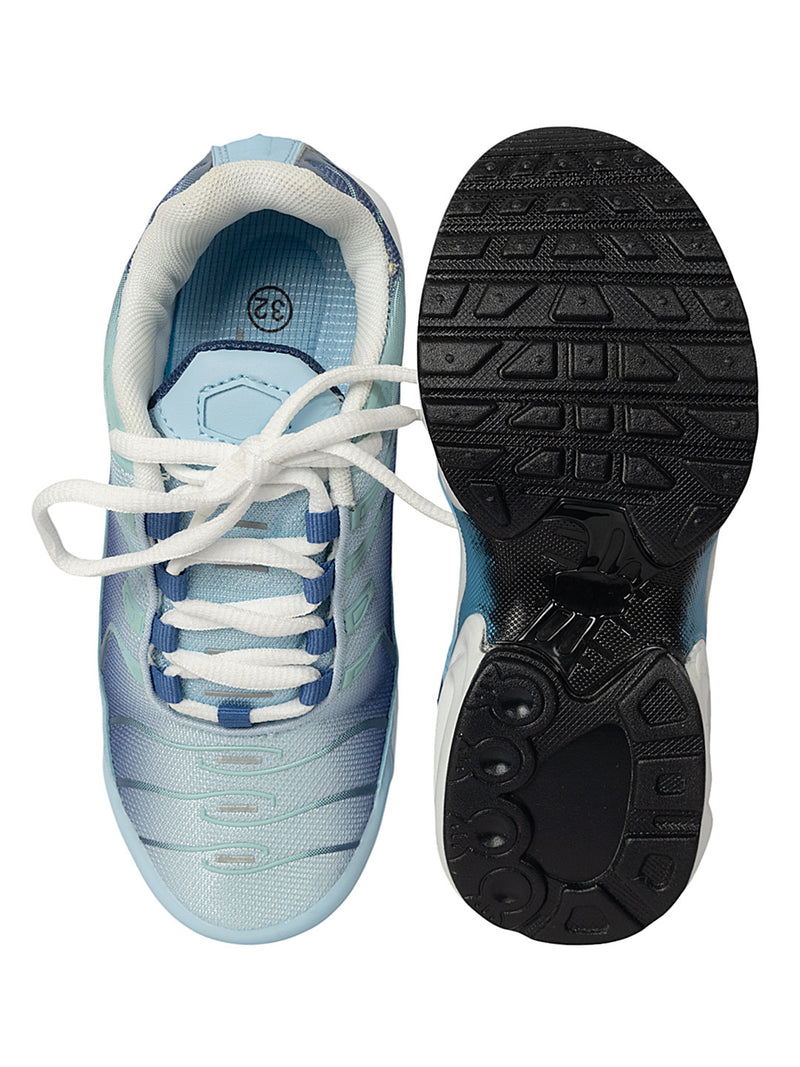 Moon Blue Mesh Lace-Up Sneakers For Kids-Unisex (TC-Z2324-MBLU)