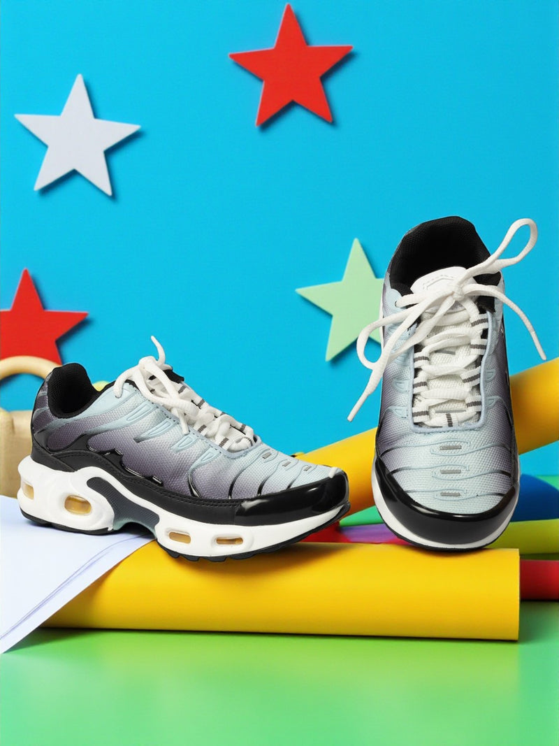 Blue Black Mesh Lace-Up Sneakers For Kids-Unisex (TC-Z2327-BLUBLK)