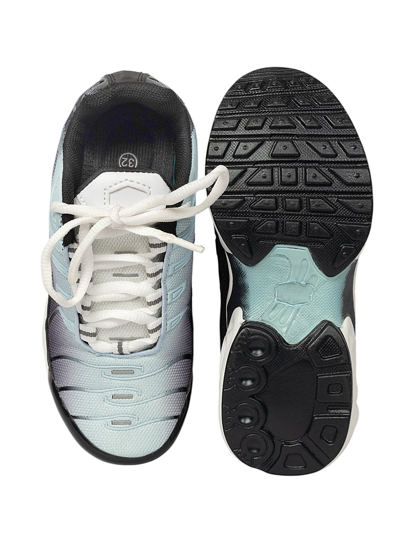 Blue Black Mesh Lace-Up Sneakers For Kids-Unisex (TC-Z2327-BLUBLK)
