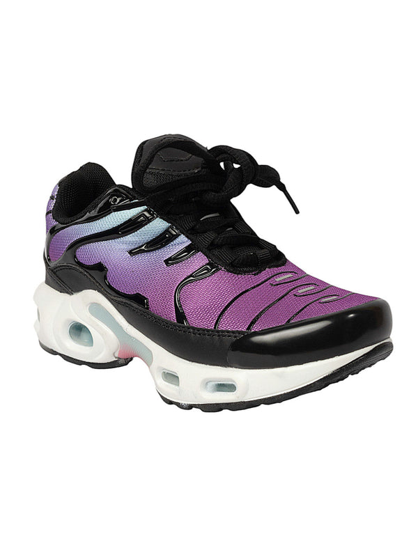 Purple Mesh Lace-Up Sneakers For Kids-Unisex (TC-Z2327-PUR)