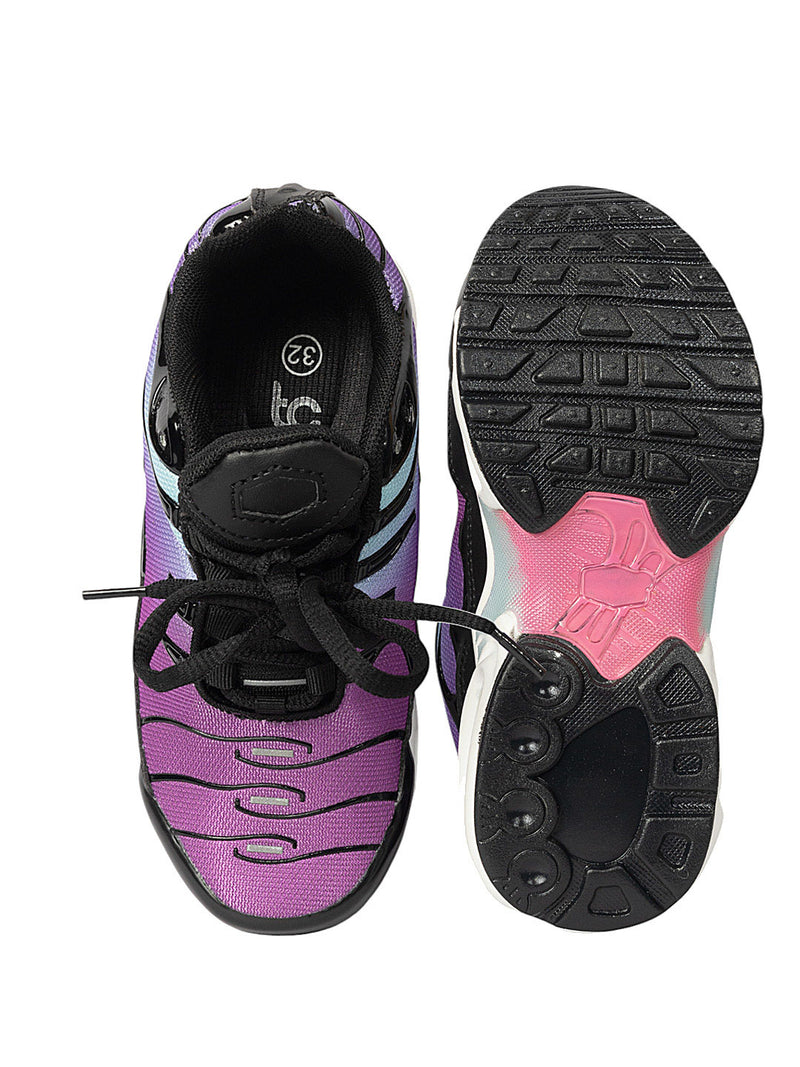 Purple Mesh Lace-Up Sneakers For Kids-Unisex (TC-Z2327-PUR)