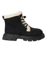 Black Synthetic Leather Zipper Boots For Kids-Unisex (TC-ZY1122-BLK)