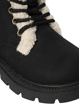 Black Synthetic Leather Zipper Boots For Kids-Unisex (TC-ZY1122-BLK)